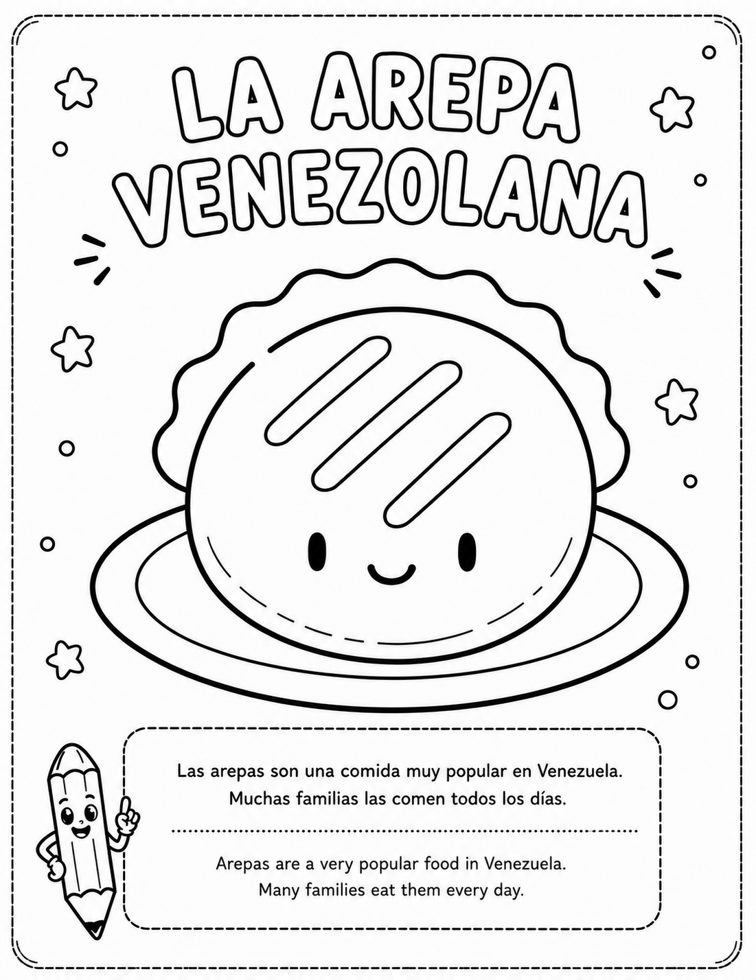 Colorea Venezuela - Tradiciones para pequeños venezolanos - Libro digital bilingüe para colorear.